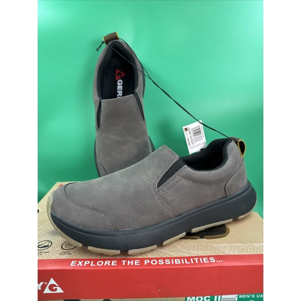 Gerry MOC II Men's Slip On Soft Lightweight Brown Shoes Size 9.5